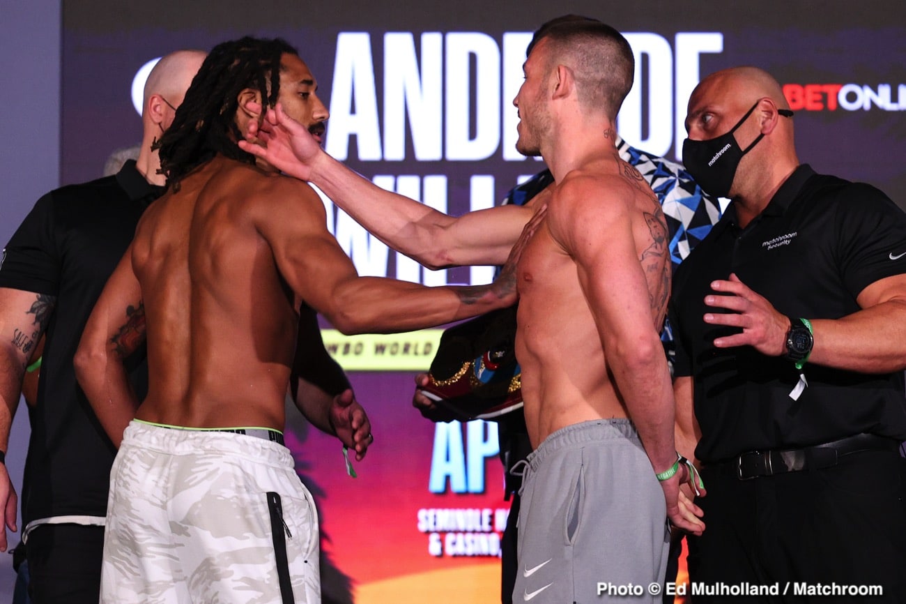 Watch LIVE: Andrade vs Williams Weigh In