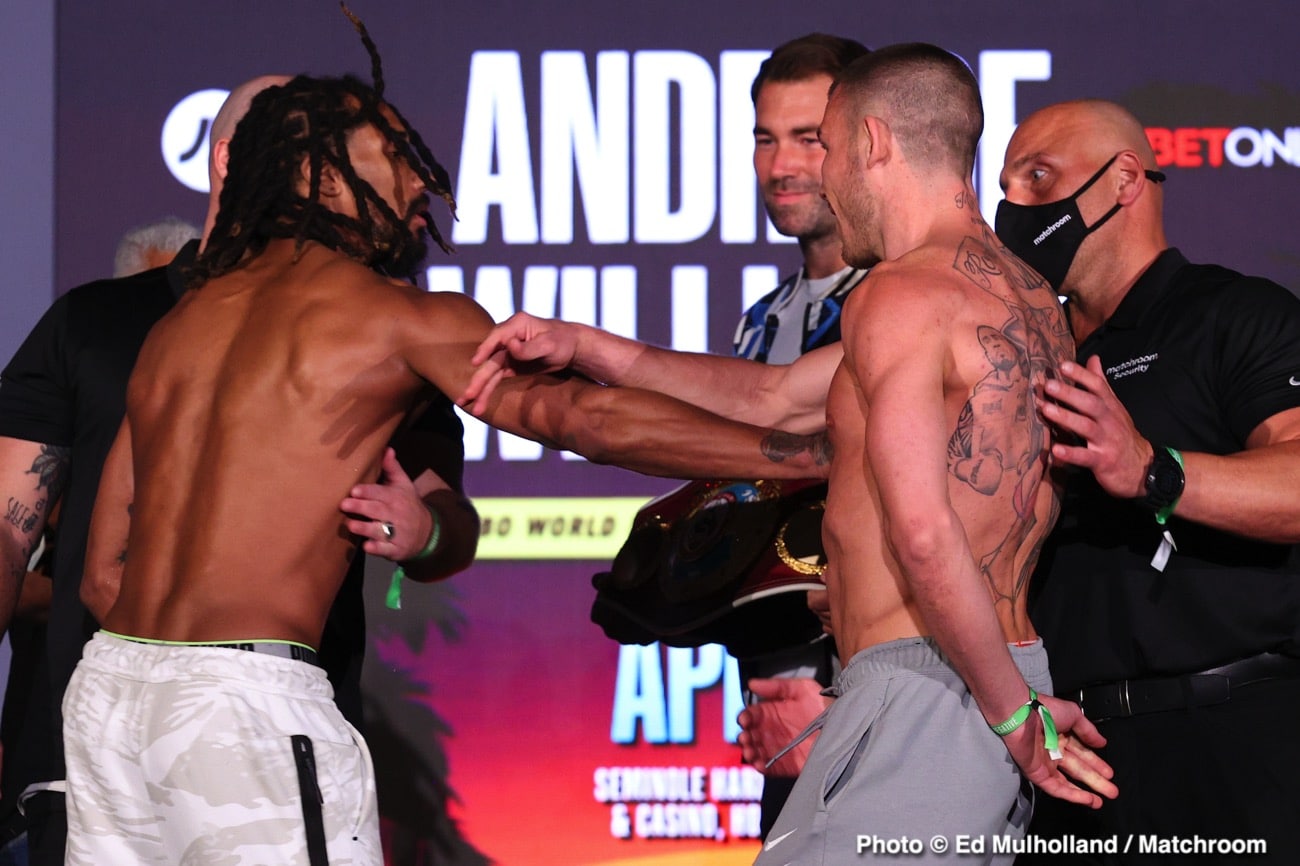 Boxing photo: Demetrius Andrade, Liam Williams image Watch LIVE: Andrade vs Williams Weigh In