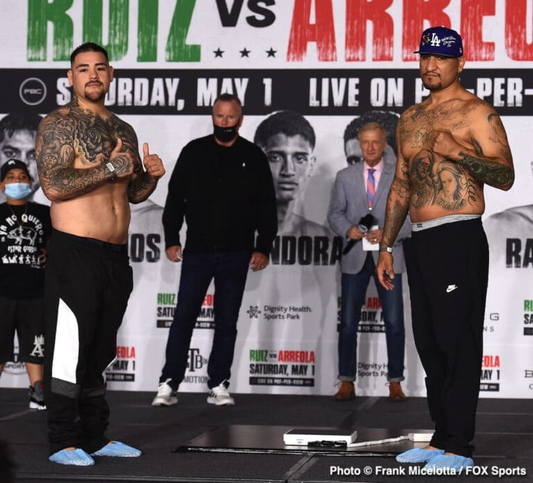 Andy Ruiz Jr vs. Chris Arreola - official weights