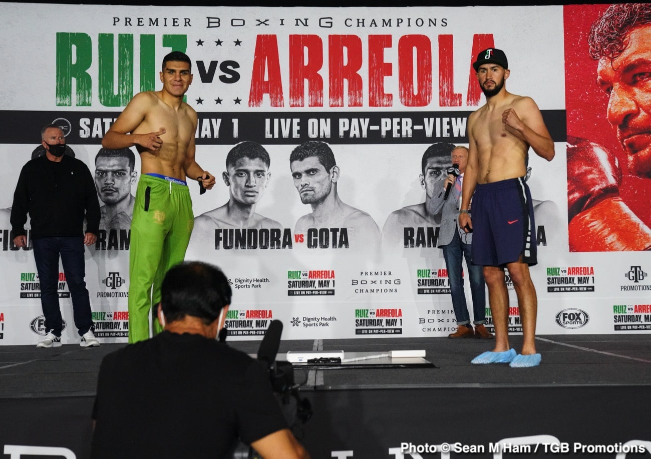 Andy Ruiz Jr vs. Chris Arreola - official weights