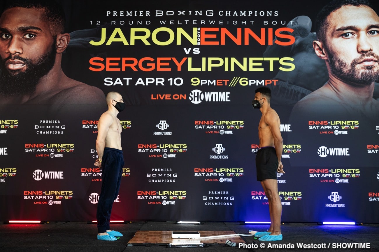 Watch LIVE: Ennis vs Lipinets Showtime Weigh In
