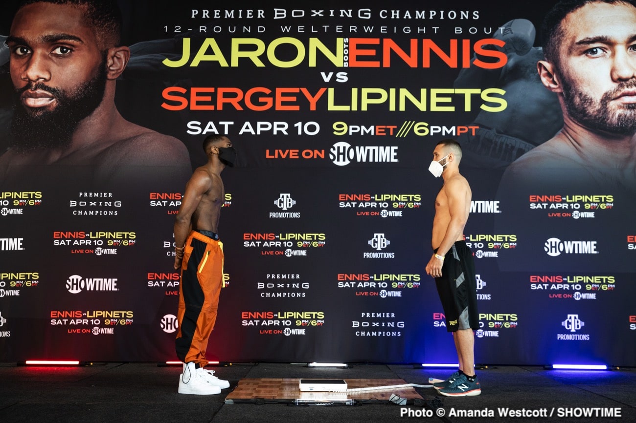 Watch LIVE: Ennis vs Lipinets Showtime Weigh In
