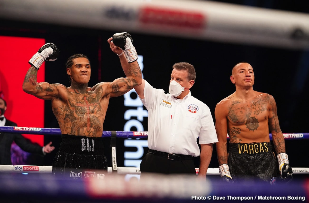 Conor Benn in action in July, targeting an interim title