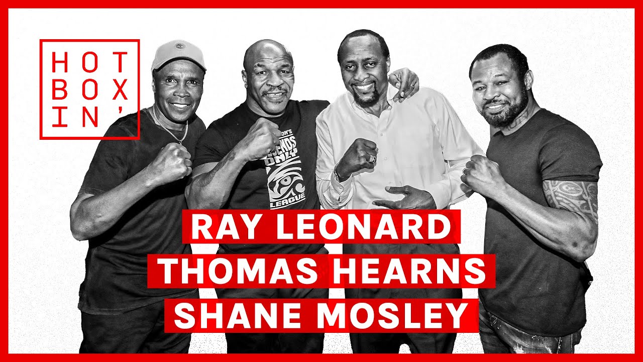 Mike Tyson, Shane Mosley, Sugar Ray Leonard, Thomas Hearns boxing image / photo