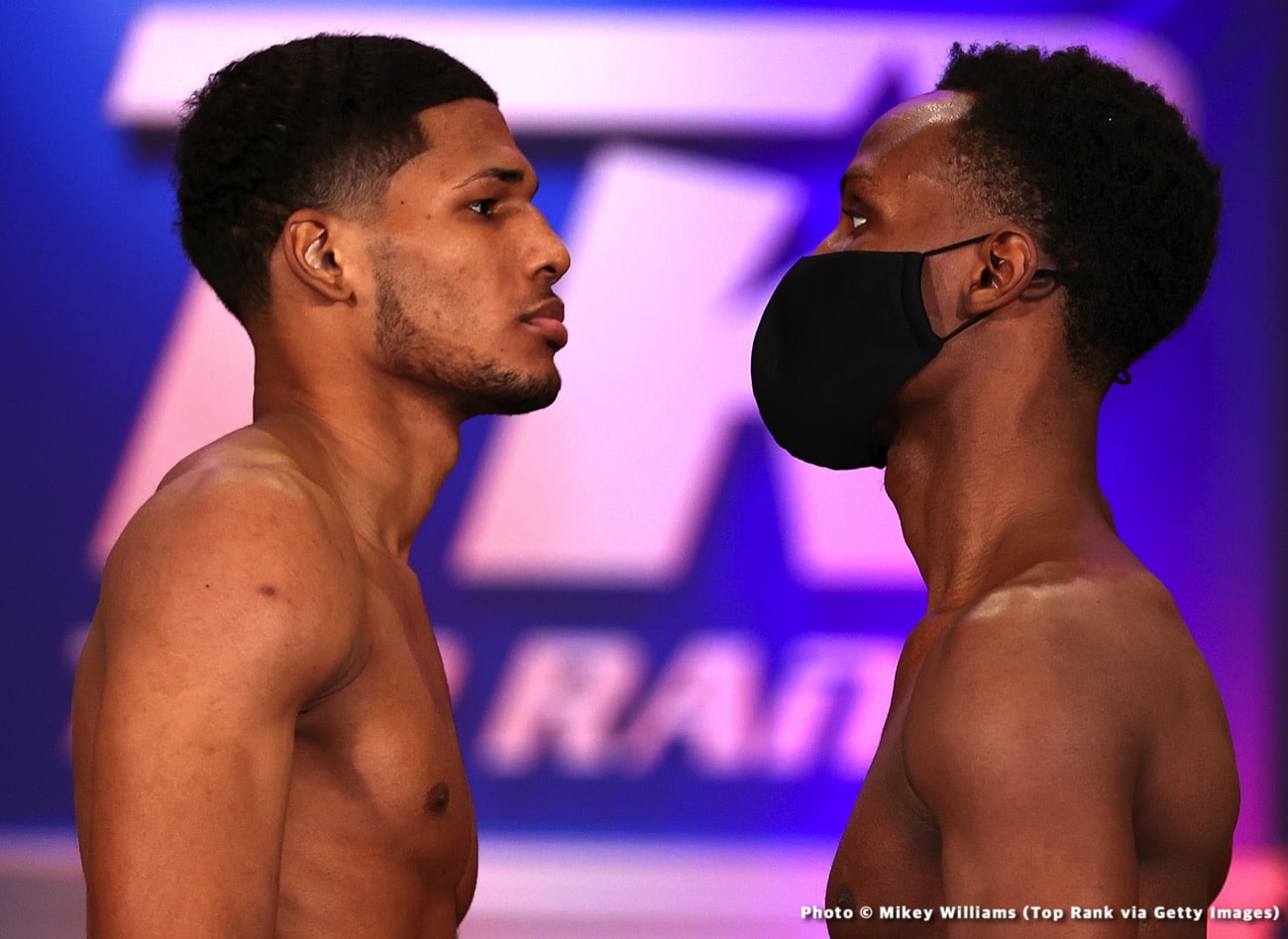 Boxing photo: Elvis Rodriguez, Hank Lundy, Jose Ramirez, Jose Zepeda, Josh Taylor, Robeisy Ramirez image Jose Ramirez vs. Josh Taylor - official weights