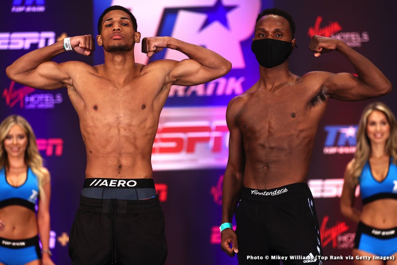 Boxing photo: Elvis Rodriguez, Hank Lundy, Jose Ramirez, Jose Zepeda, Josh Taylor, Robeisy Ramirez image Jose Ramirez vs. Josh Taylor - official weights
