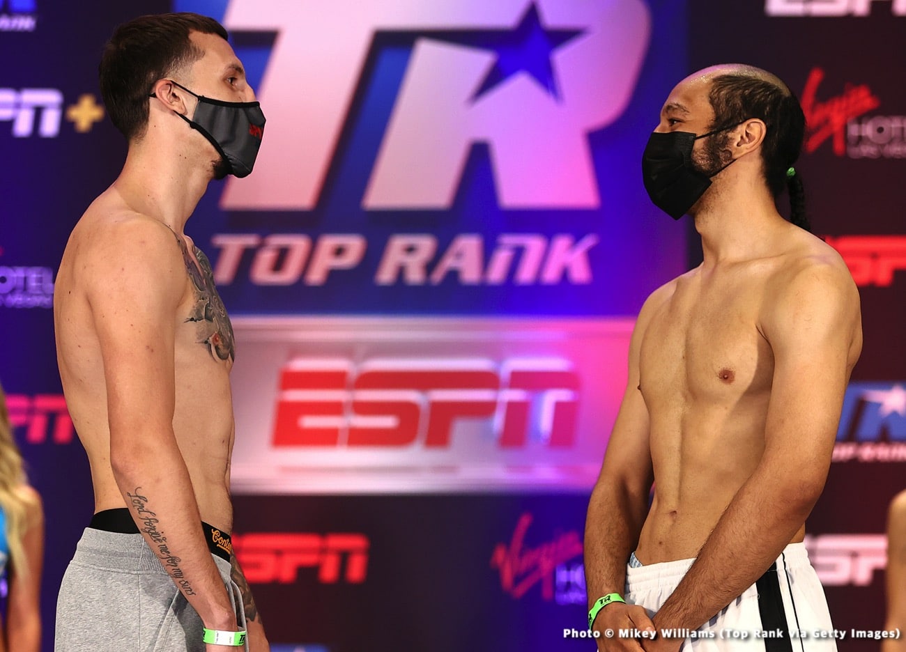 Boxing photo: Elvis Rodriguez, Hank Lundy, Jose Ramirez, Jose Zepeda, Josh Taylor, Robeisy Ramirez image Jose Ramirez vs. Josh Taylor - official weights