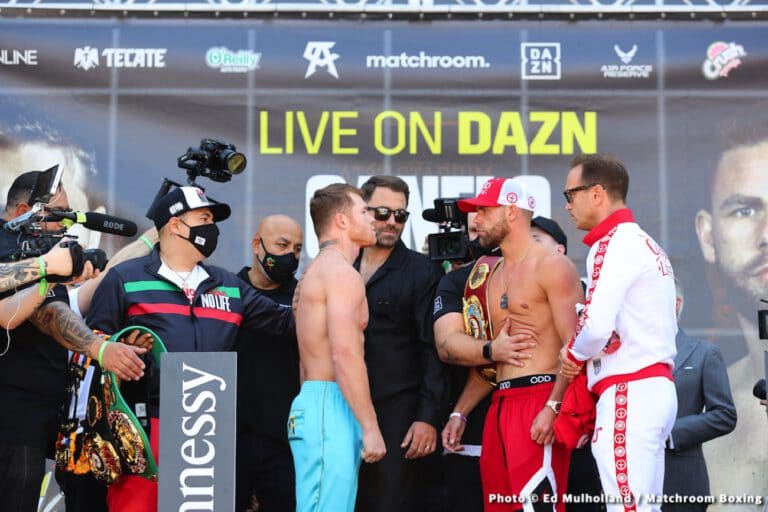 Canelo Alvarez 167.4 vs. Billy Joe Saunders 167.8 - weigh-in results