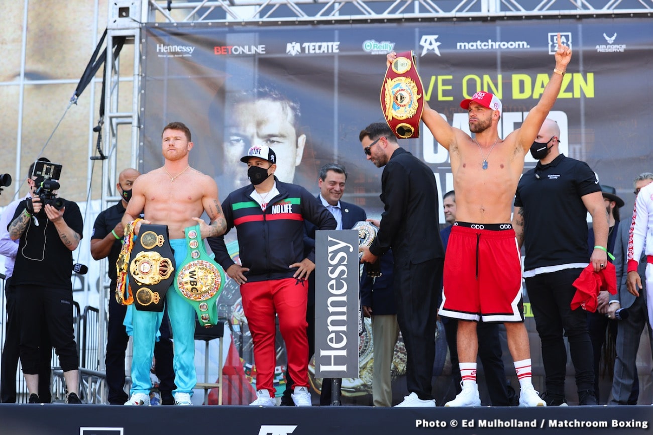 Canelo Alvarez 167.4 vs. Billy Joe Saunders 167.8 - weigh-in results