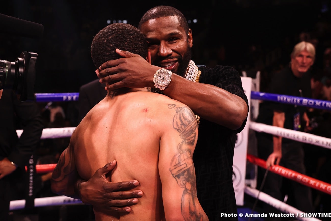 Floyd Mayweather's Inspirational Job In The Corner Sees Tank Davis Get The KO