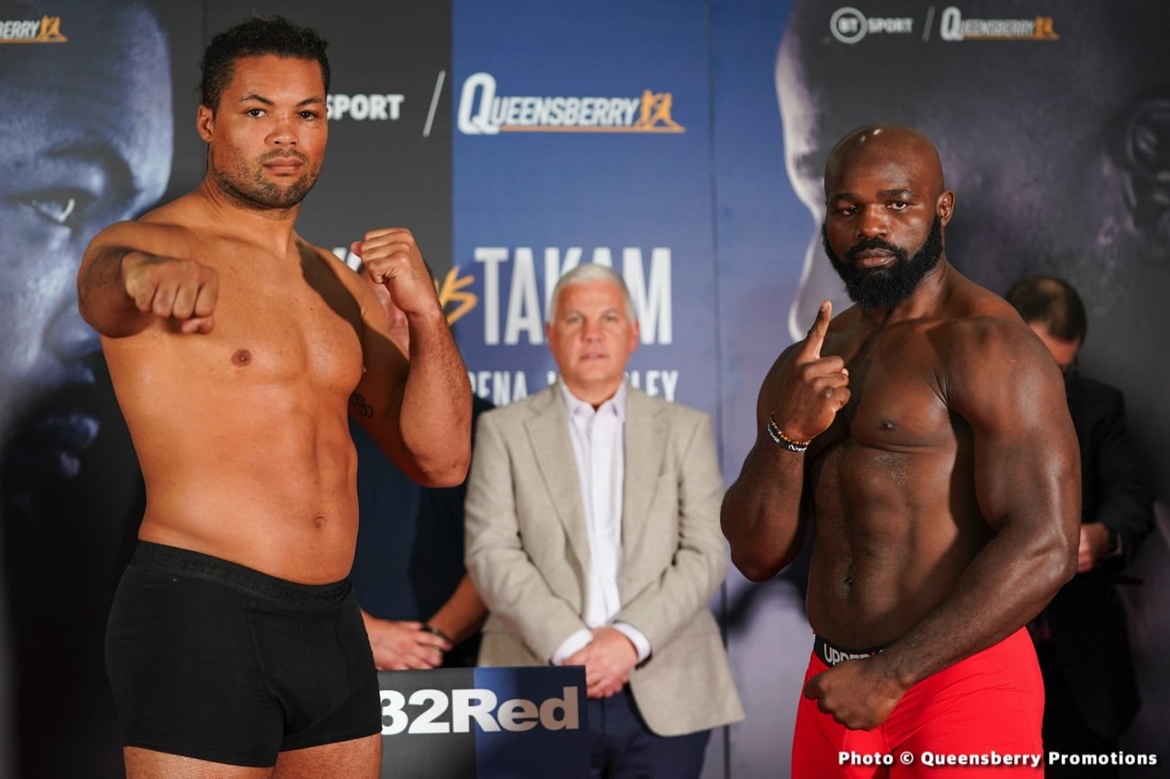 Weights: Joe Joyce 268.14 vs. Carlos Takam 248.8