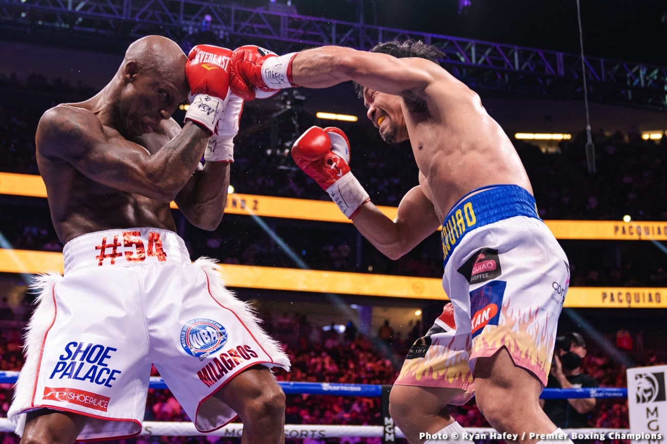 Pacquiao says leg cramps, not Ugas' skills, reason he lost