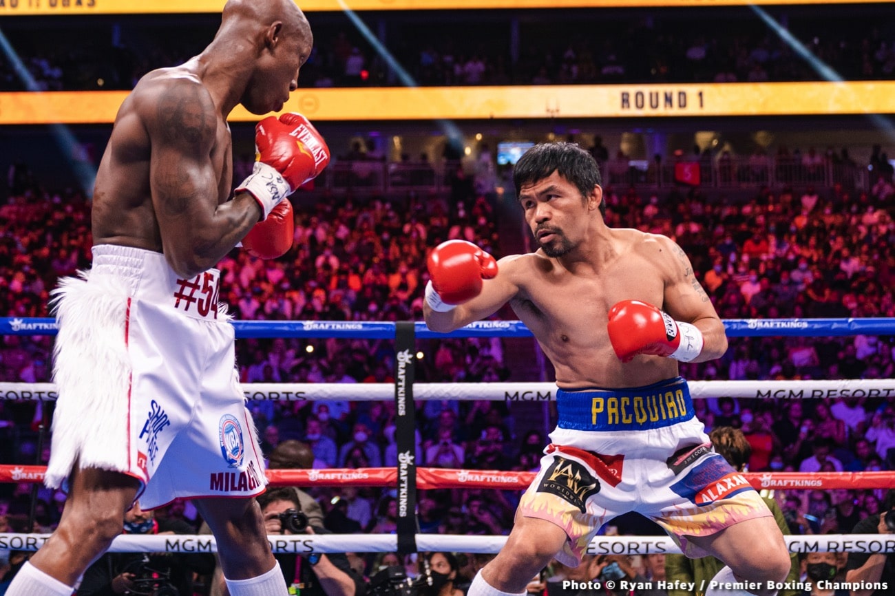 Manny Pacquiao vs. Yordenis Ugas - live action results from Las Vegas