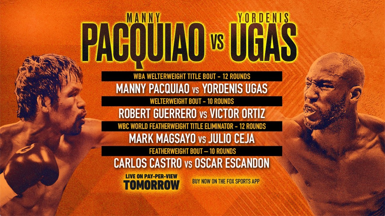Manny Pacquiao, Yordenis Ugas boxing image / photo