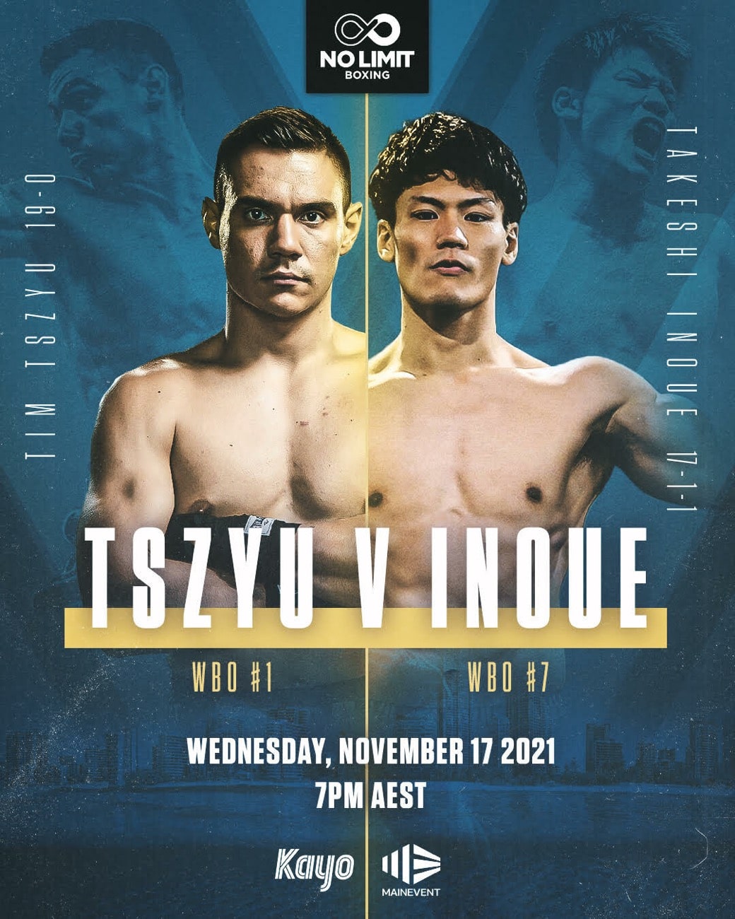 Tim Tszyu battles Takeshi Inoue on November 17th in Australia