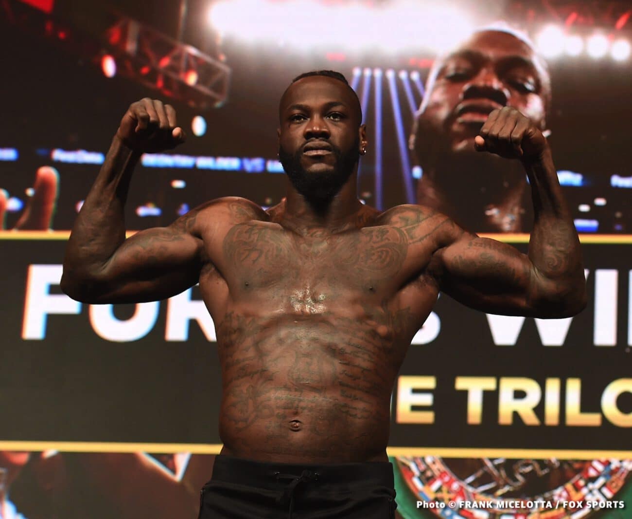 Boxing photo: Adam Kownacki, Deontay Wilder, Edgar Berlanga, Efe Ajagba, Frank Sanchez, Jared Anderson, Julian Williams, Robert Helenius, Tyson Fury image Weights: Tyson Fury 277 vs. Deontay Wilder 238