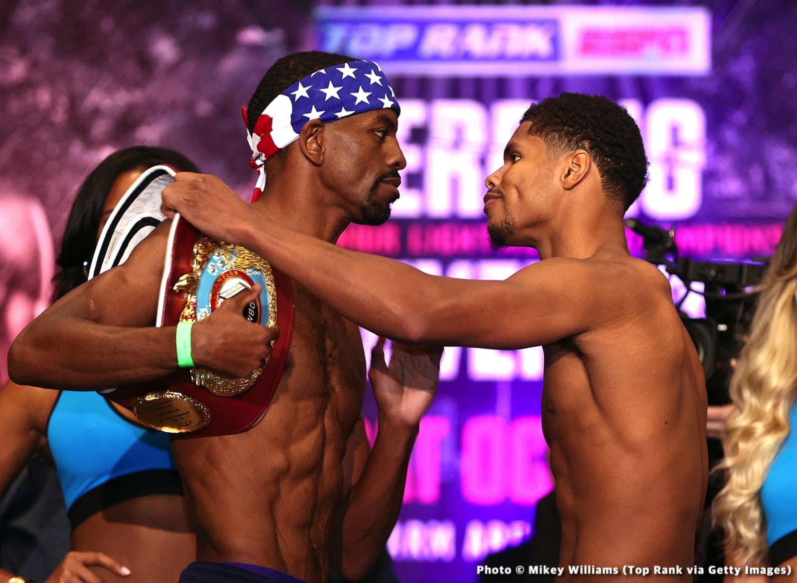 Photos / Video: Shakur Stevenson taunts Jamel Herring at weigh-in