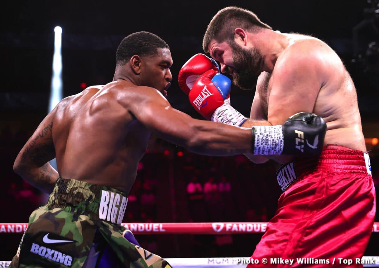 Boxing photo: Adam Kownacki, Deontay Wilder, Edgar Berlanga, Efe Ajagba, Frank Sanchez, Jared Anderson, Julian Williams, Robeisy Ramirez, Robert Helenius, Tyson Fury image Photos: Tyson Fury Wins, Sanchez Upsets Ajagba, Helenius Stops Kownacki