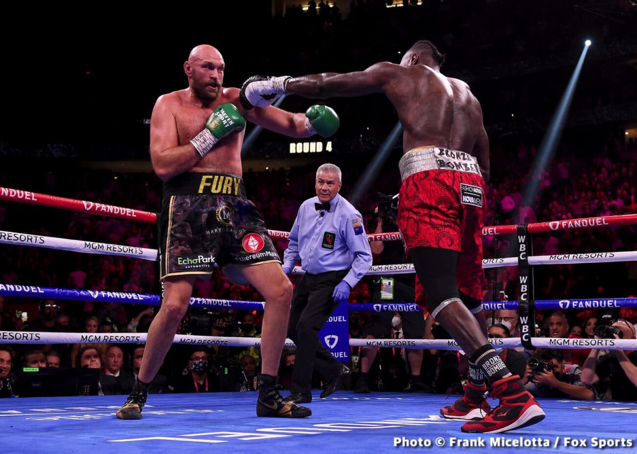 Boxing photo: Adam Kownacki, Deontay Wilder, Edgar Berlanga, Efe Ajagba, Frank Sanchez, Jared Anderson, Julian Williams, Robeisy Ramirez, Robert Helenius, Tyson Fury image Tyson Fury vs. Deontay Wilder 3 - Live results from Las Vegas