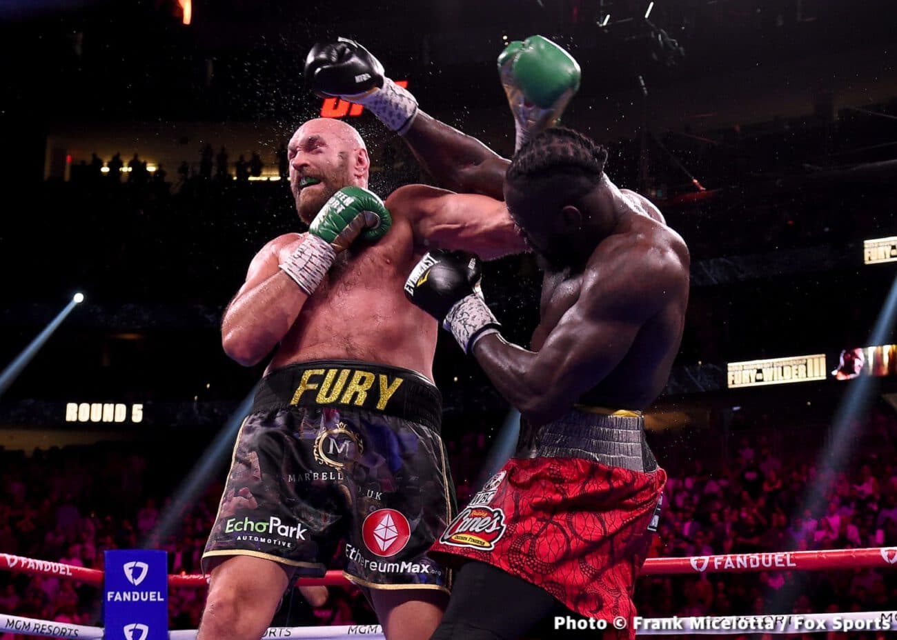 Boxing photo: Adam Kownacki, Deontay Wilder, Edgar Berlanga, Efe Ajagba, Frank Sanchez, Jared Anderson, Julian Williams, Robeisy Ramirez, Robert Helenius, Tyson Fury image Tyson Fury vs. Deontay Wilder 3 - Live results from Las Vegas