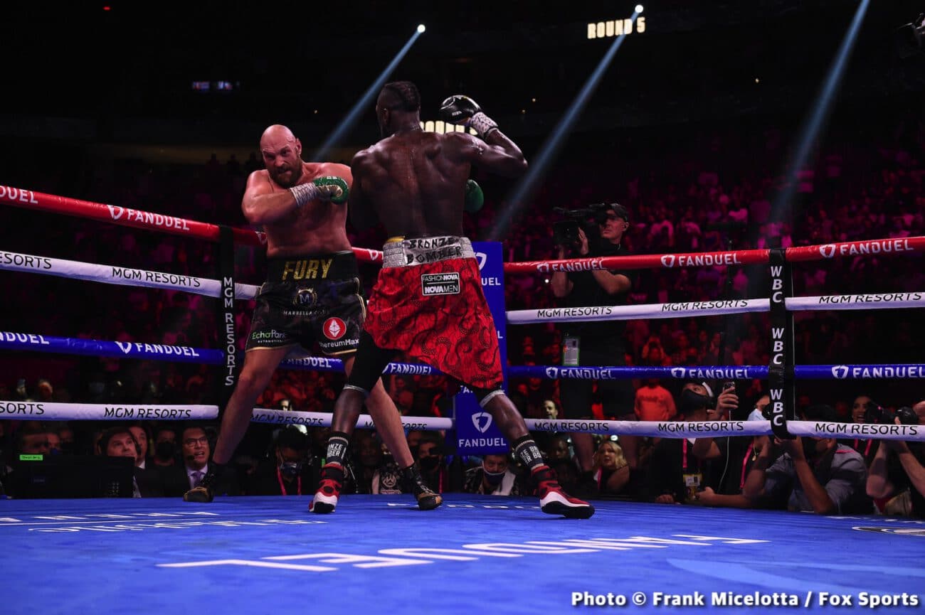 Boxing photo: Adam Kownacki, Deontay Wilder, Edgar Berlanga, Efe Ajagba, Frank Sanchez, Jared Anderson, Julian Williams, Robeisy Ramirez, Robert Helenius, Tyson Fury image Tyson Fury vs. Deontay Wilder 3 - Live results from Las Vegas