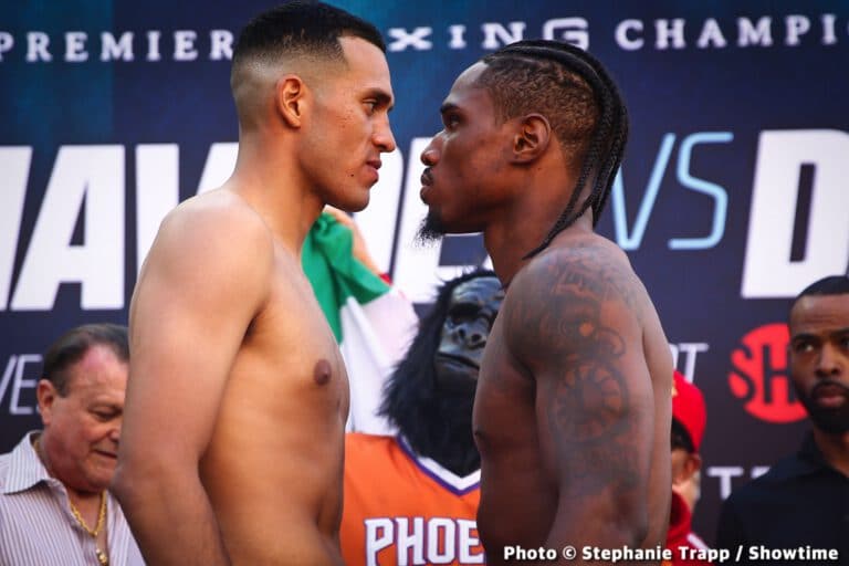 David Benavidez vs. Kyrone Davis - final weights for Saturday