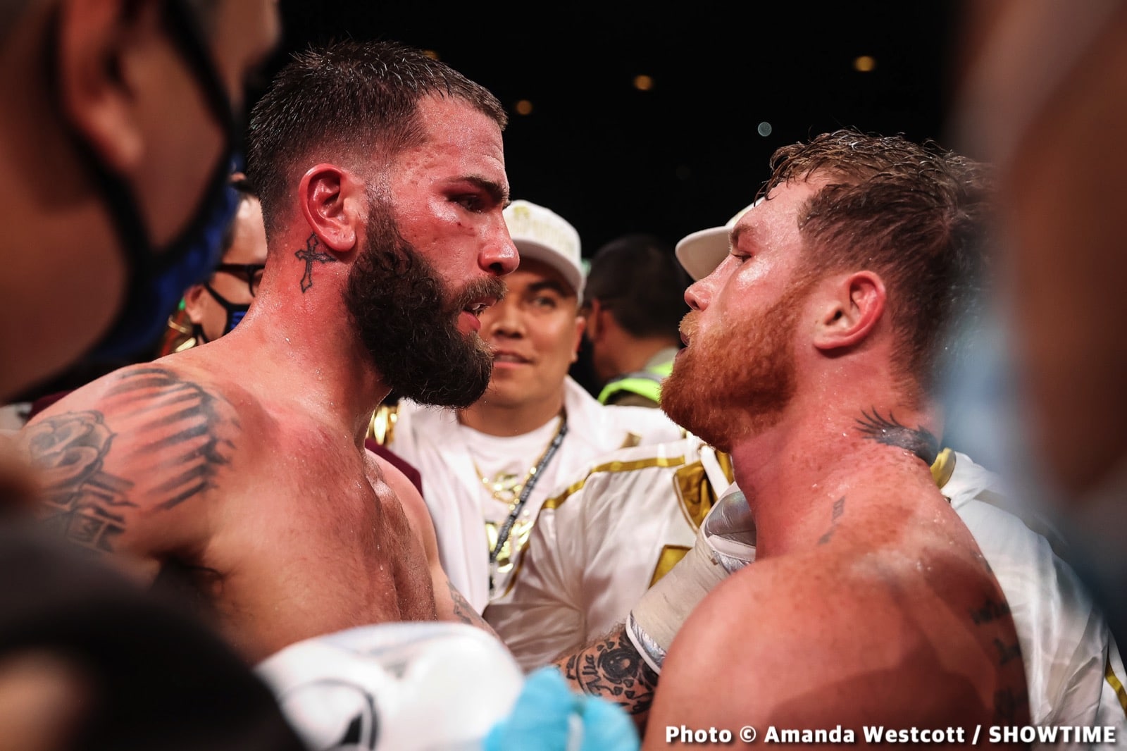 Canelo Alvarez and Caleb Plant conversation in the ring revealed