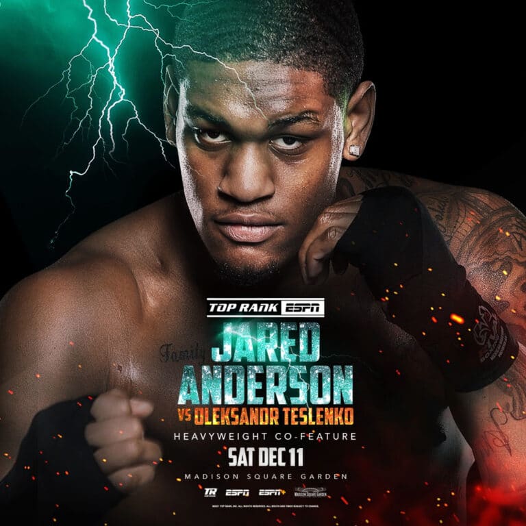 Jared Anderson battles Oleksandr Teslenko on December 11th