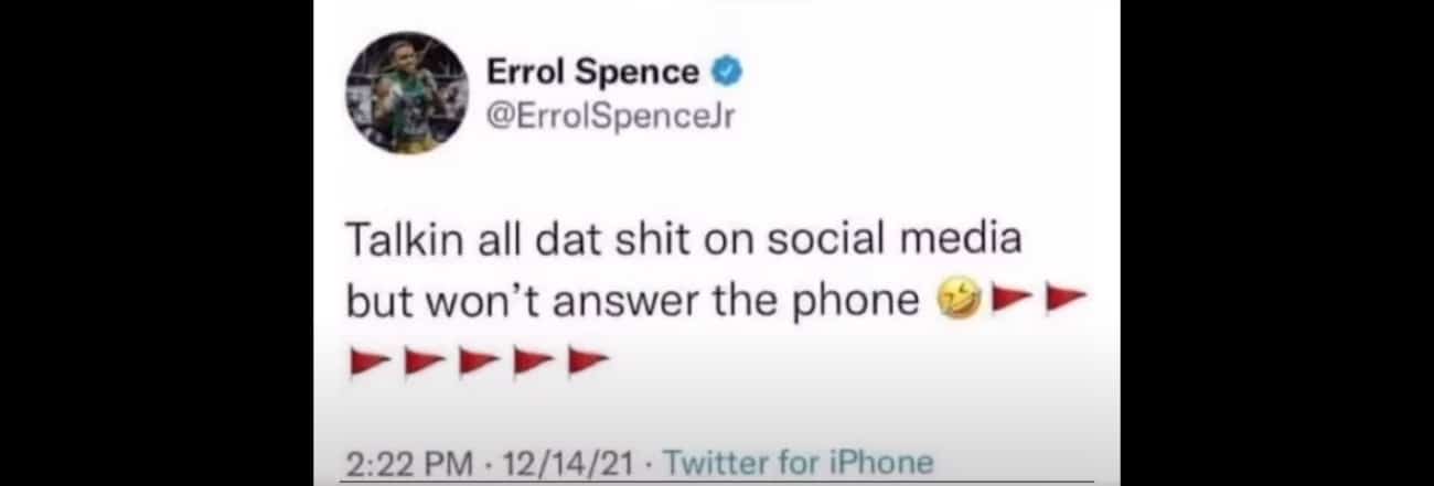Terence Crawford reacts to Errol Spence Jr FAKE tweet
