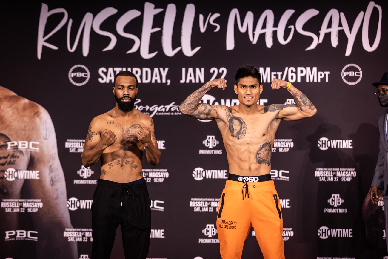 Gary Russell Jr. 125.5 vs. Mark Magsayo 125.5 - weigh-in results for SHOWTIME this Saturday