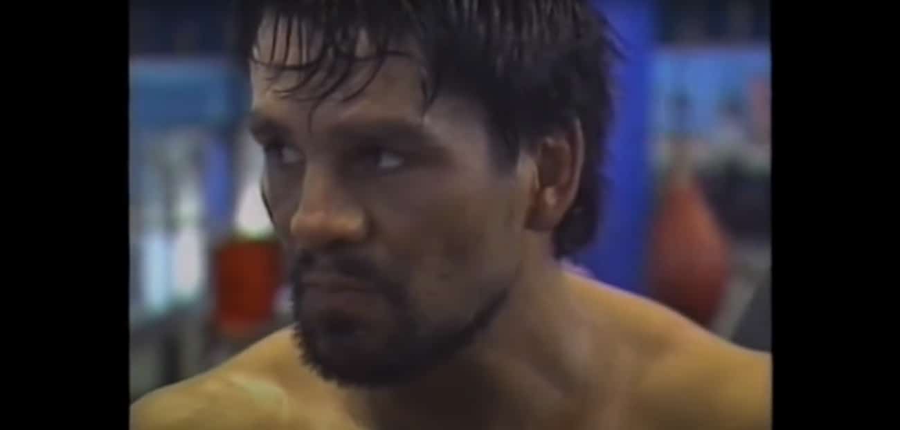 Iran Barkley, Roberto Duran boxing image / photo