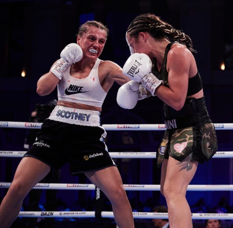 Ellie Scotney battles to hard fought unanimous decision victory over former world champion Jorgelina Guanini