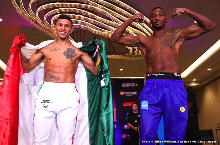 Miguel Berchelt vs Jeremiah Nakathila Official ESPN Weigh In Results