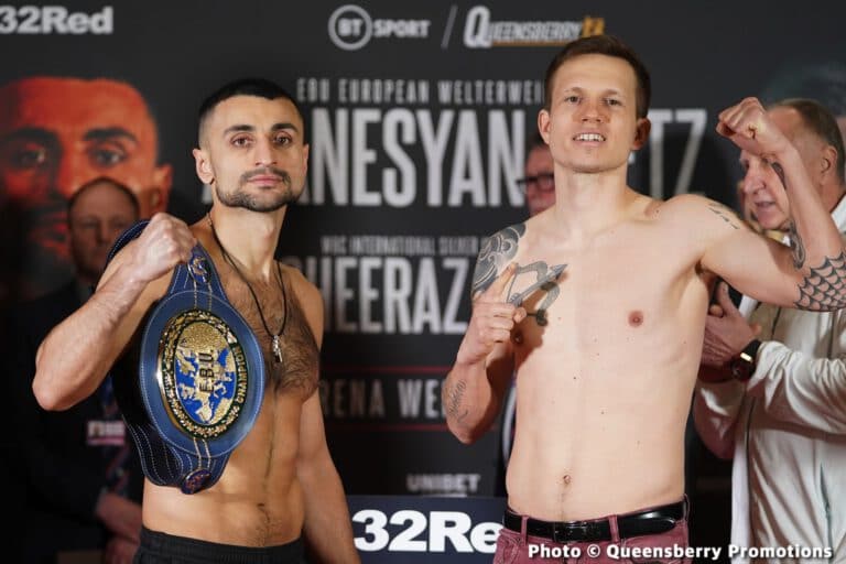 David Avanesyan vs Oskari Metz - Official BT Sport Weigh In Results