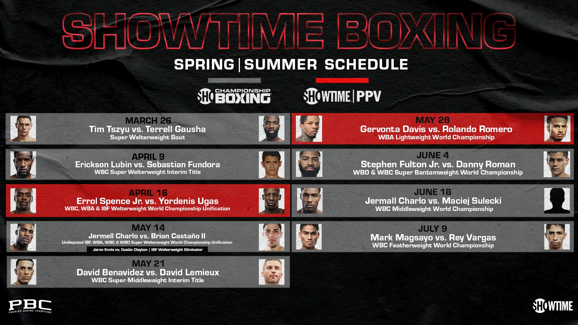 Showtime Sports® Unveils Loaded Boxing Schedule! Boxing News