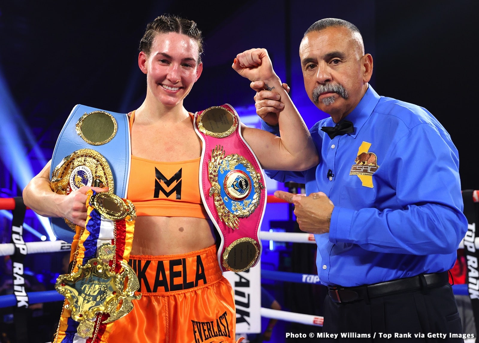 Photos: Mikaela Mayer beats Han, Giovani Santillan Stops Barraza