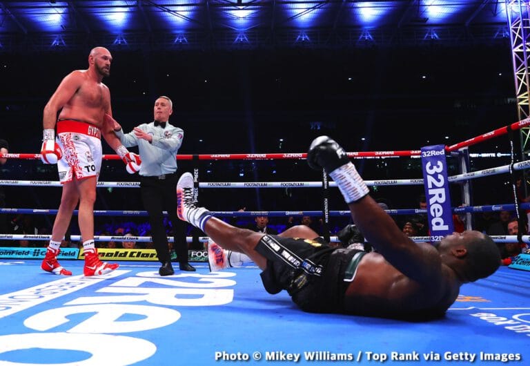 Photos: Tyson Fury Knocks Out Dillian Whyte in 6 at Wembley, London