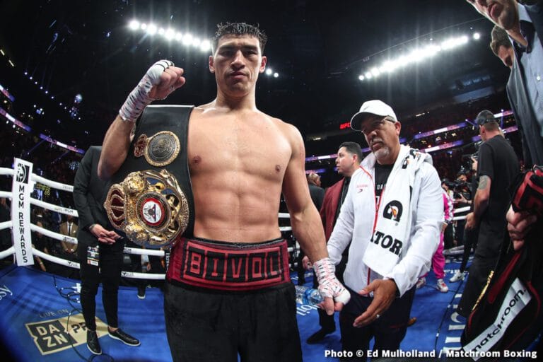 Dmitry Bivol shows off his bruised arm from Canelo Alvarez fight