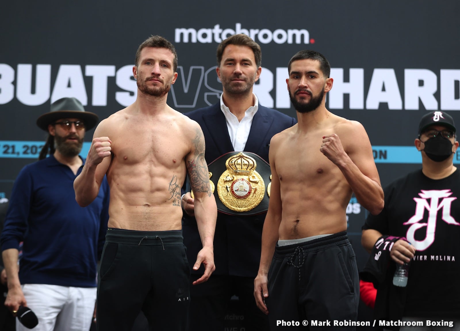 Boxing photo: Adam Balski, Alen Babic, Craig Richards, Joshua Buatsi image Joshua Buatsi vs. Craig Richards DAZN Weigh In Results