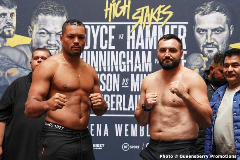 Joe Joyce vs Christian Hammer BT Sports Weights & Photos