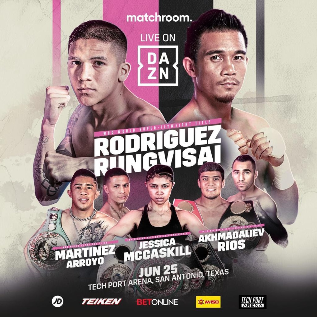 Jesse Rodriguez, Julio Cesar Martinez, McWilliams Arroyo, Srisaket Sor Rungvisai boxing image / photo