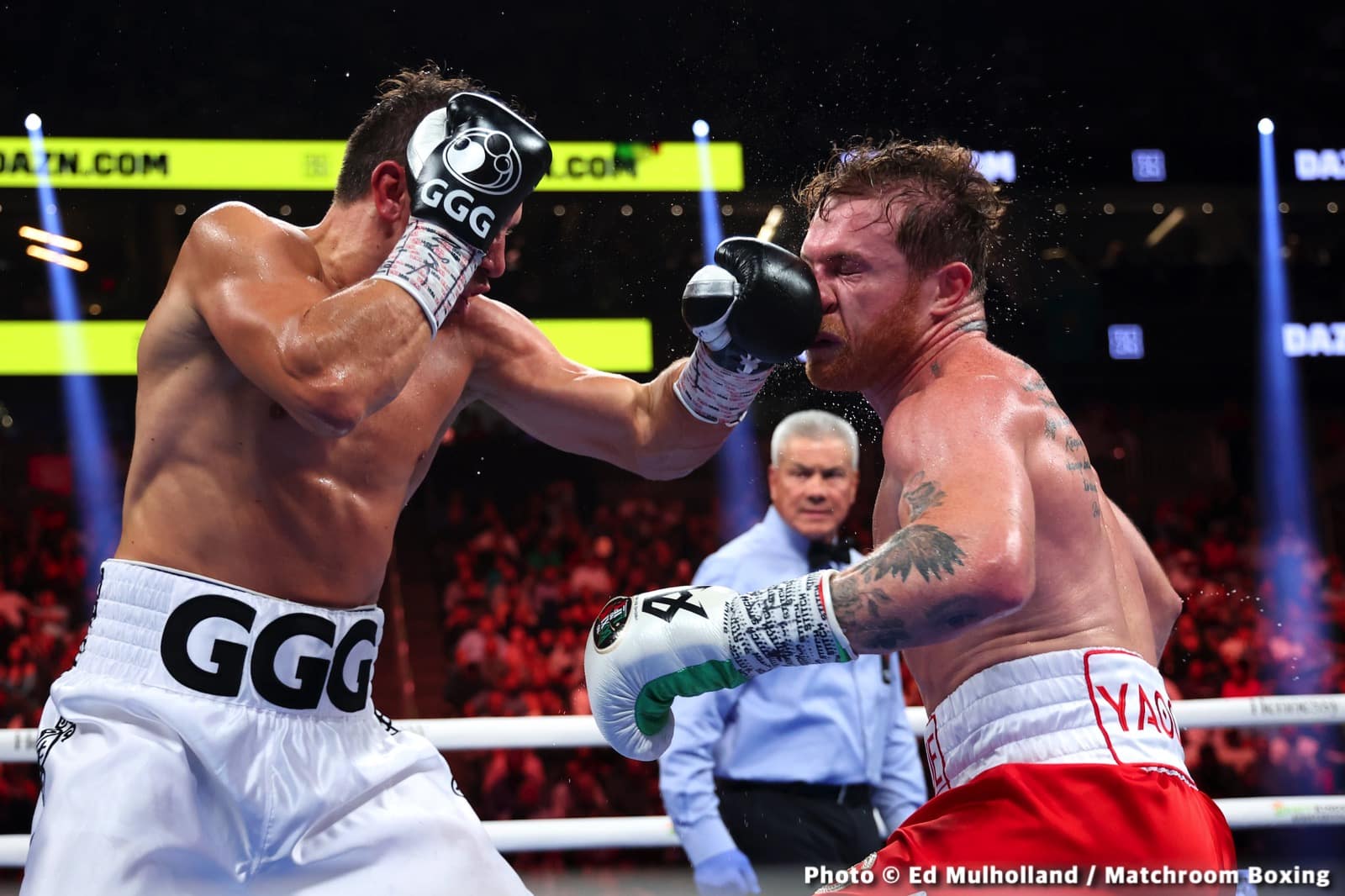 Boxing photo: Canelo Alvarez, Gennadiy Golovkin, Jesse ‘Bam’ Rodriguez image Canelo Alvarez vs. Gennadiy Golovkin - live action results for trilogy fight