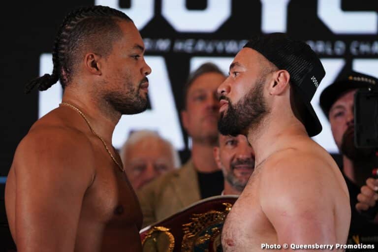 Joyce vs. Parker - weights for Saturday