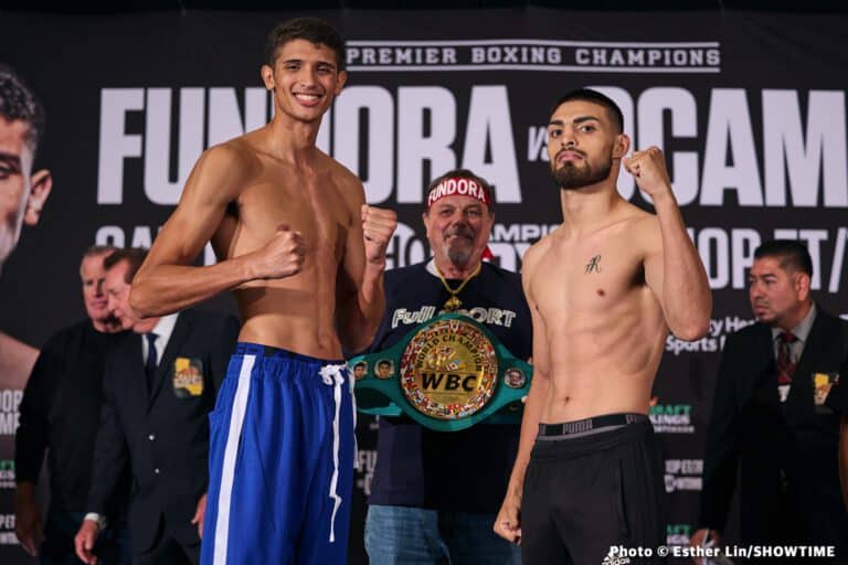 Sebastian Fundora 153.5 vs. Carlos Ocampo 153.5 Showtime Weigh In Results