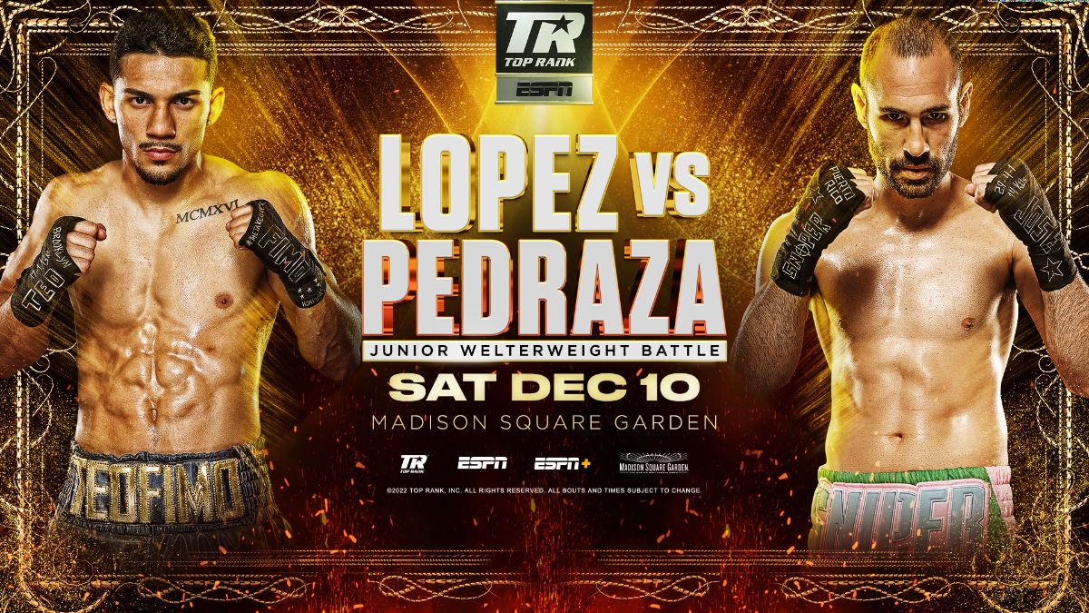 Teofimo Lopez vs. Jose Pedraza set for Dec.10th live on ESPN