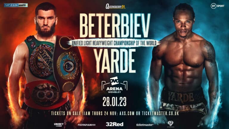 Artur Beterbiev vs Anthony Yarde on January 28th in London