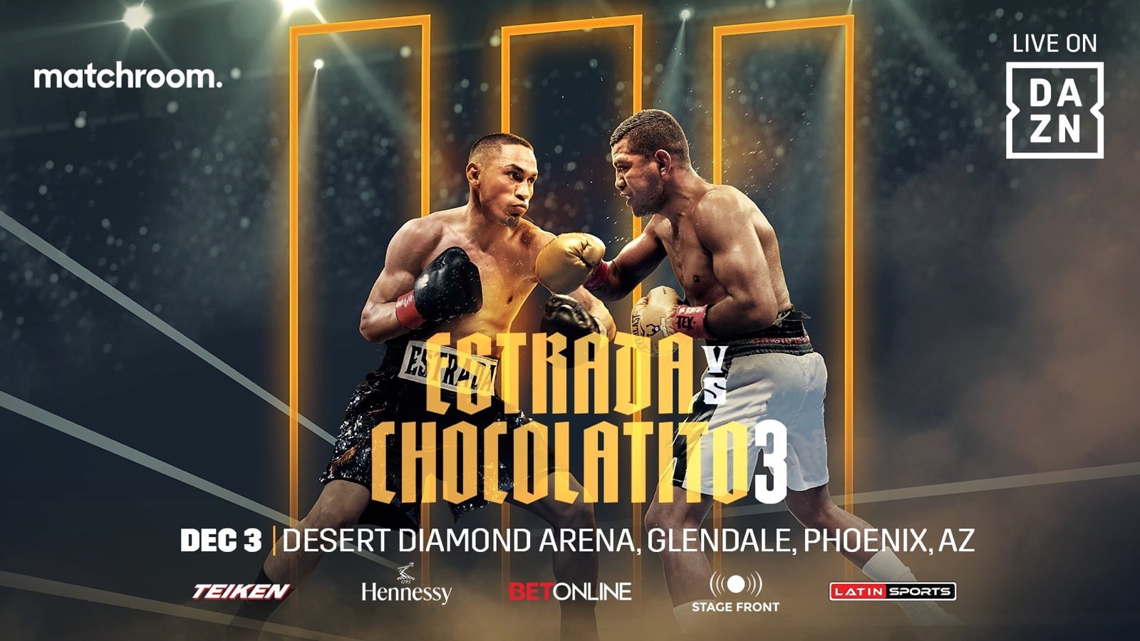 Estrada vs. 'Chocolatito' Gonzalez 3 this Saturday, Dec.3 on DAZN in trilogy match