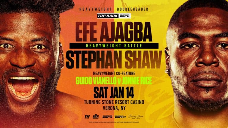 Ajagba - Shaw headline on January 14th on ESPN