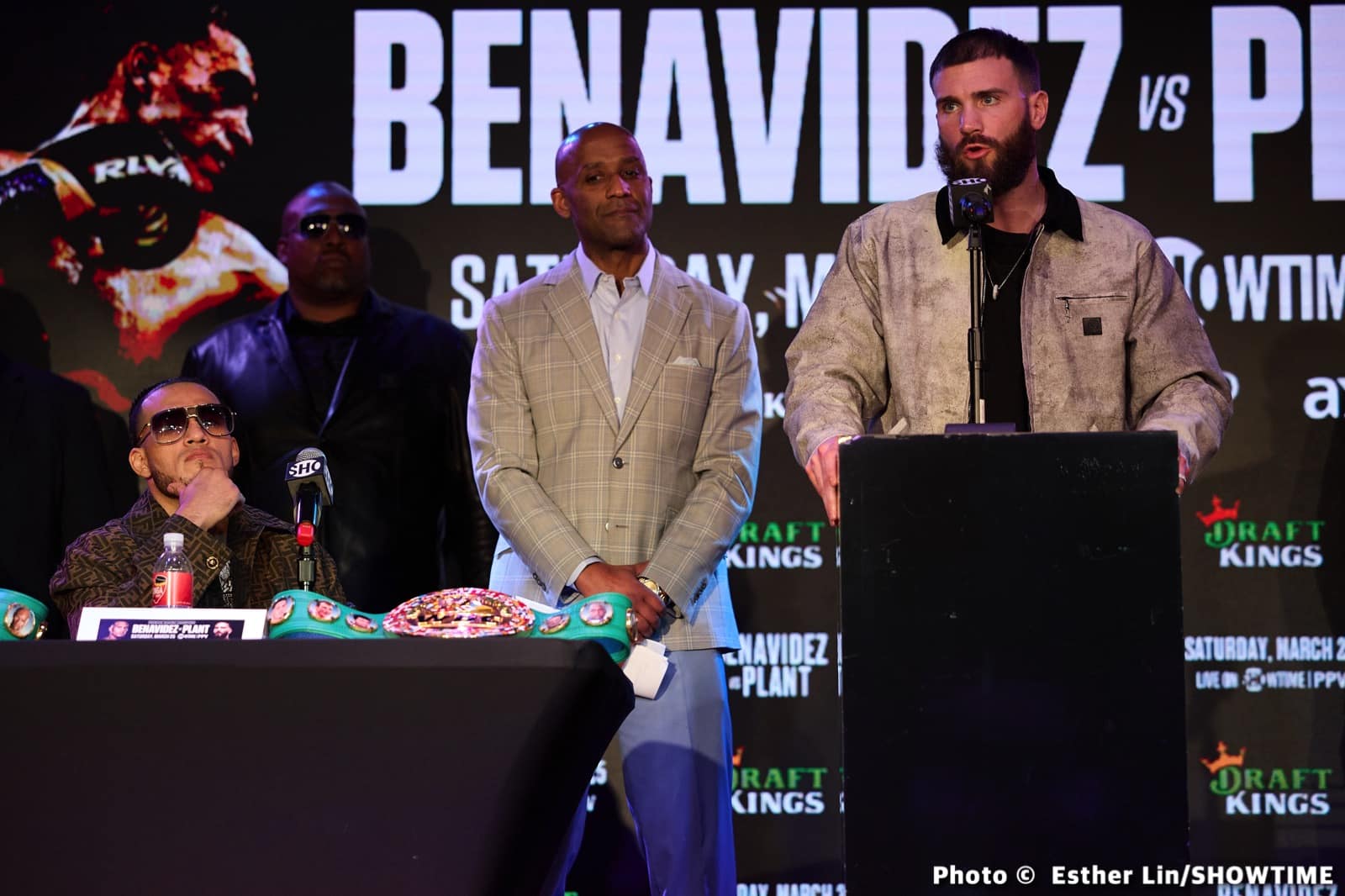 Caleb Plant, David Benavidez hostile kickoff press conference