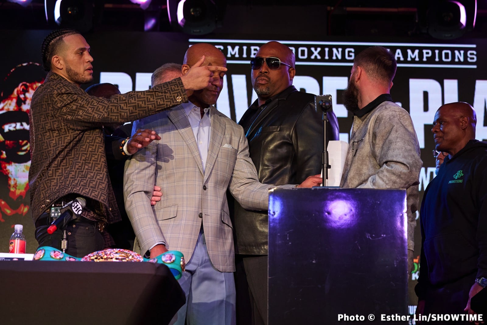 Caleb Plant, David Benavidez hostile kickoff press conference